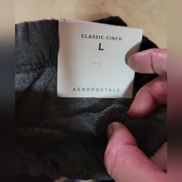 Aeropostale womens large classic cinch sweat pants logo grey - Picture 5 of 7